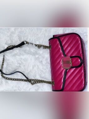 Quilted Pink Chain-Handle Shoulder Bag